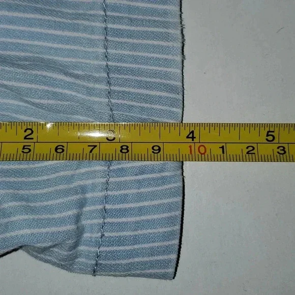 AE Denim High Waist Mom Shorts Blue w White Stripes Women's Size 16 - Picture 14 of 16